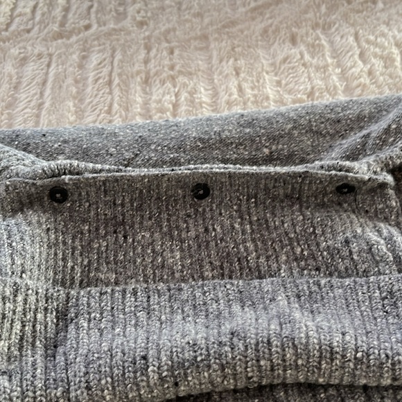 Madewell Cowl neck sweater heathered gray front opening and back buttons sz Med - Picture 3 of 4